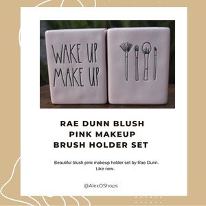 Rae Dunn Makeup Brush Holder Set